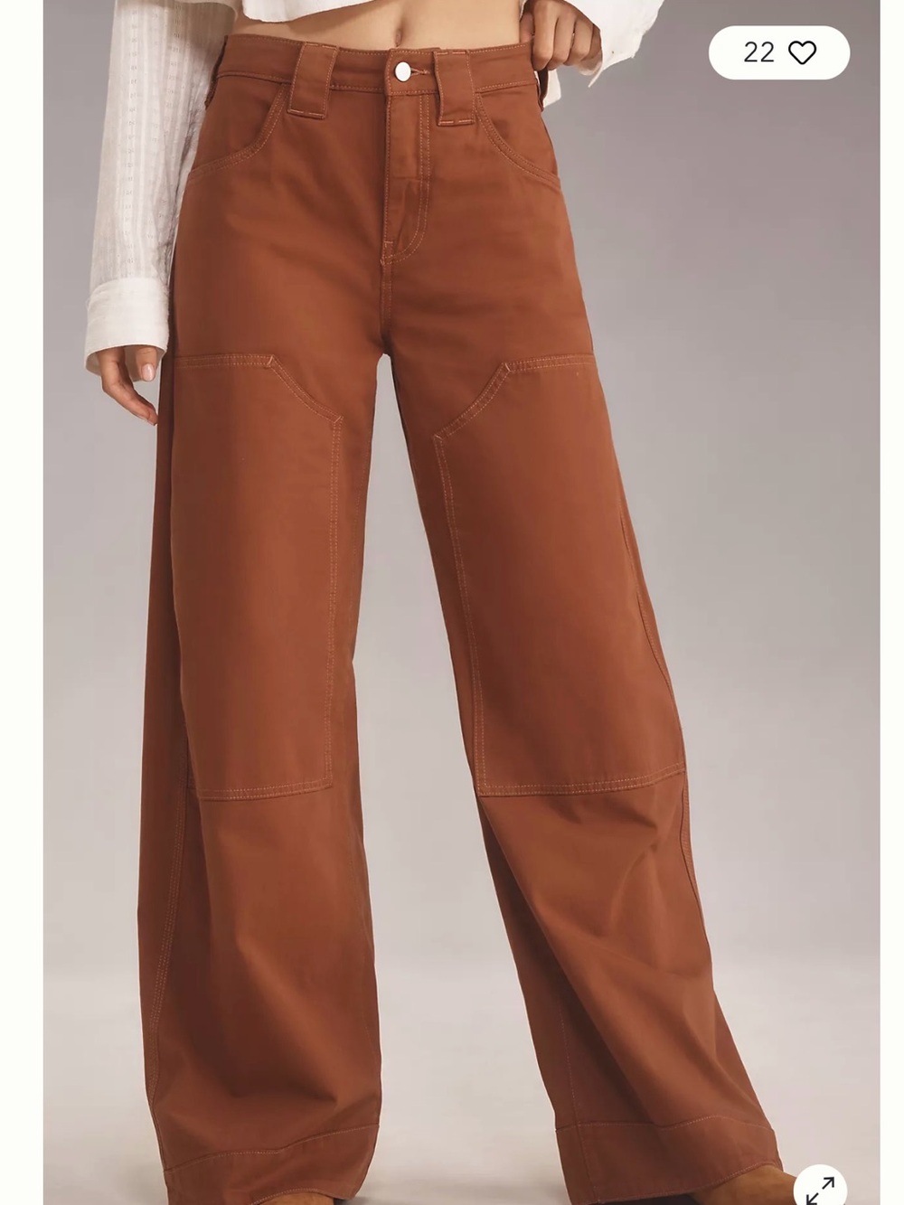 Pilcro Wide-Leg Pants in Rust Brown